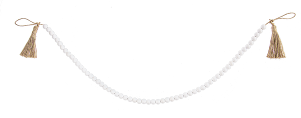 White Glossy Beaded Garland