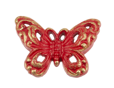Mini Red Cast Iron Butterfly