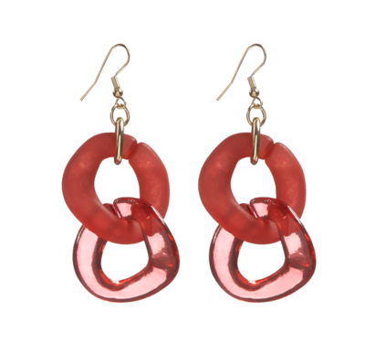 Red Chunky Chain Earrings
