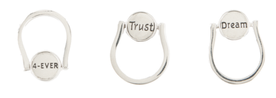 Double Sided Silver Message Ring