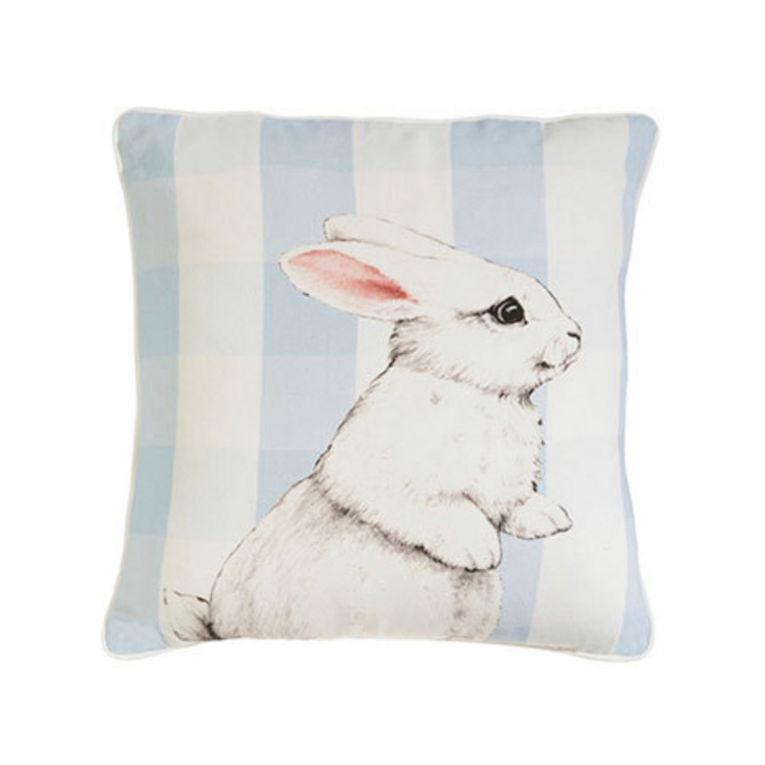 Blue Plaid Bunny Pillow
