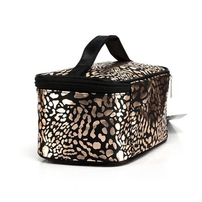 Black & Gold Leopard Makeup Bag