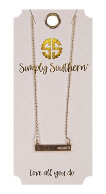 SS Gold Mama Bar Necklace