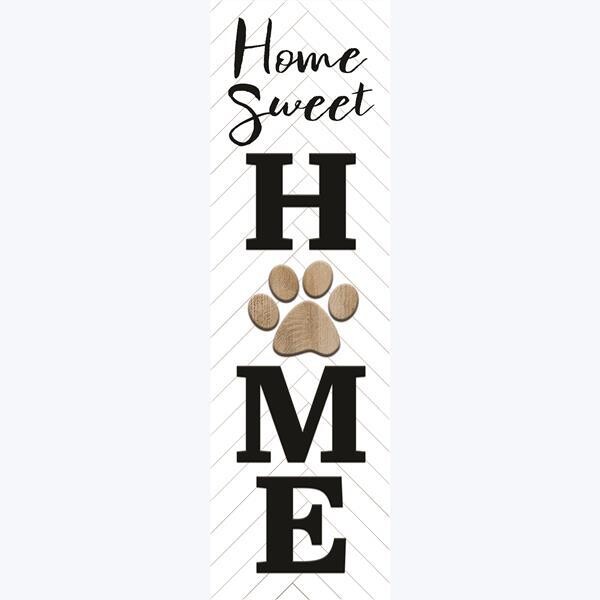 Vertical Home Sweet Home Paw Sign