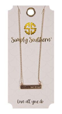 SS Gold Be Kind Bar Necklace