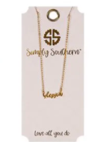 SS Gold Script Blessed Necklace