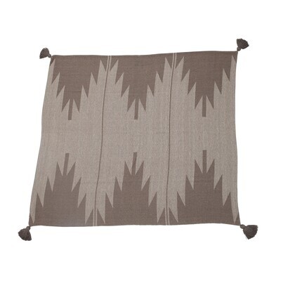 Tan Aztec Patterned Throw