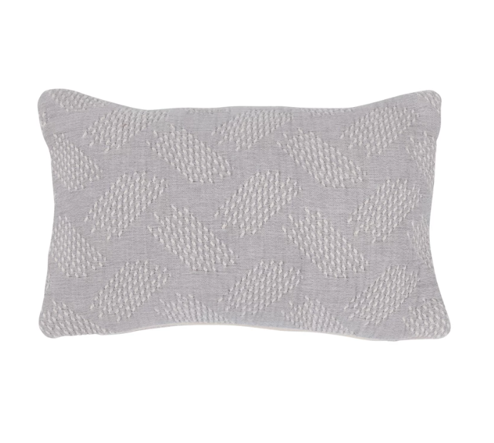 Gray & Cream Dash Lumbar Pillow