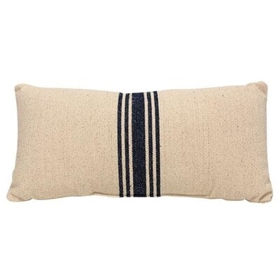 Cream & Navy Stripe Throw Pillow