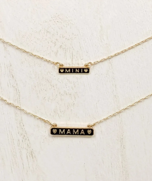 Black & Gold Mama & Mini Necklace Set