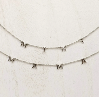 Silver Mama & Mini Necklace Set