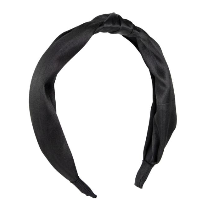 Black Silk Knotted Headband