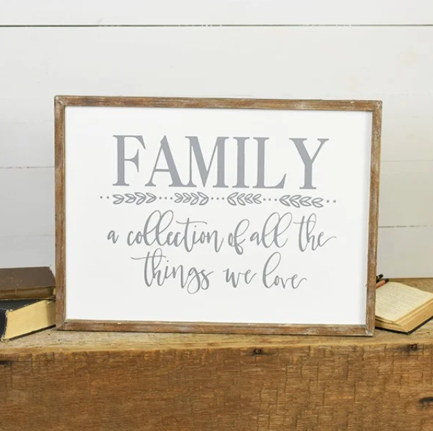 Framed Family Collection Sign