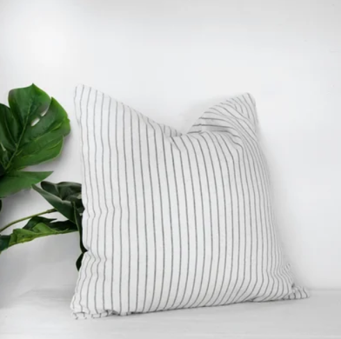White Striped Pillow