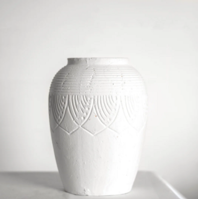 Lg White Boho Vase