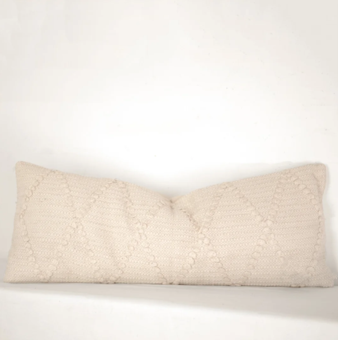 Long Lumbar Diamond Pattern Pillow