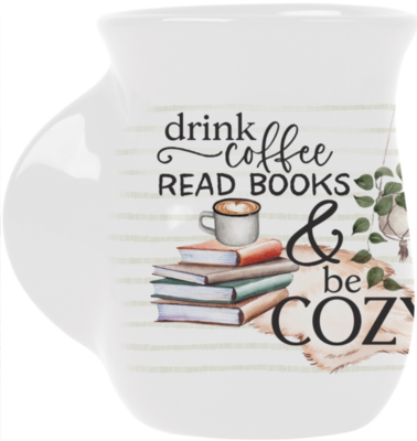 Coffe & Books Hidden Handle Mug