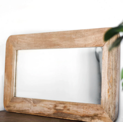 Long Stained Wood Mirror