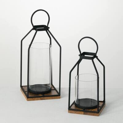 Lg Industrial Glass Lantern