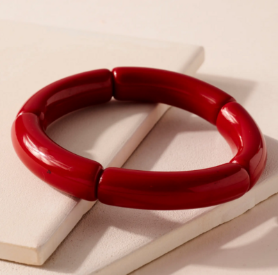 Chunky Red Beaded Bracelet
