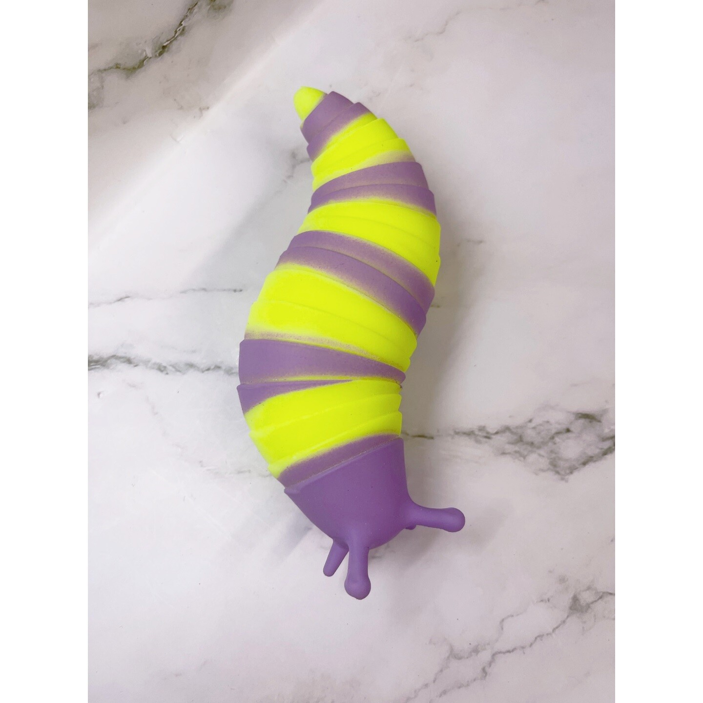Purple & Yellow Slug Anti-Stress Squeeze Toy