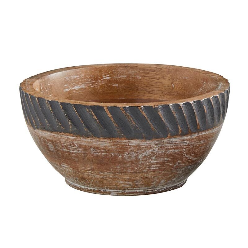 Lg Carved Wood Bowl