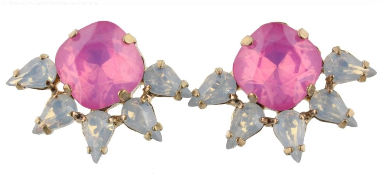 Pink Opal Teardrop Earring