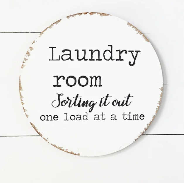 Round Sorting Laundry Sign