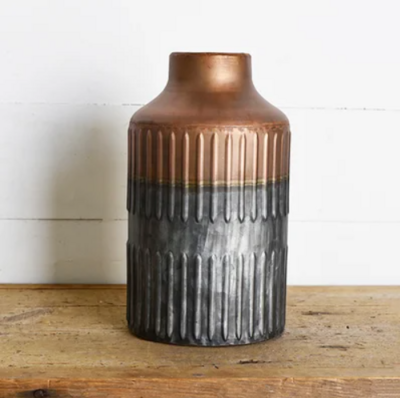 2-Toned Tin Vase