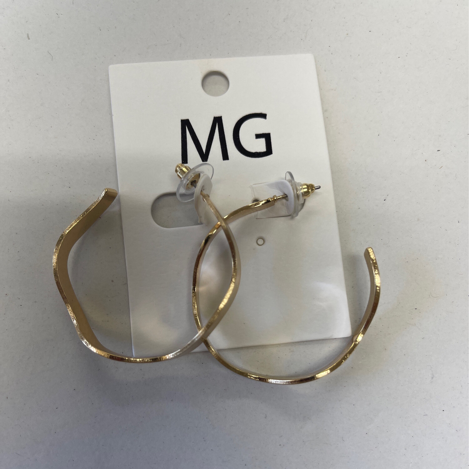 Matte Gold Wavy Hoop Earrings