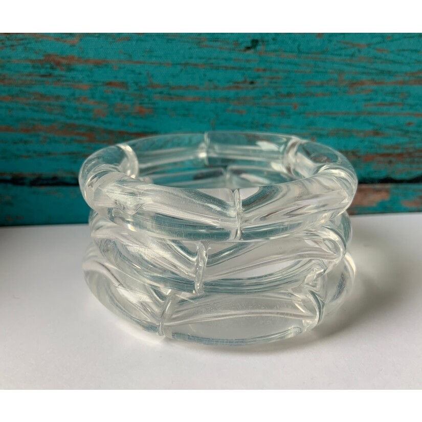 Clear Acrylic Tube Bamboo Bracelet