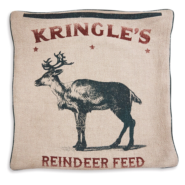 Kringle's Reindeer Feed Reversible Pillow