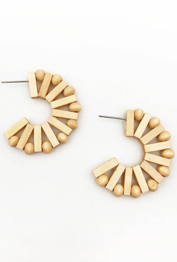 Wood Straw Open Hoops