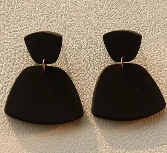 Black Chic Clay Drop Earrings