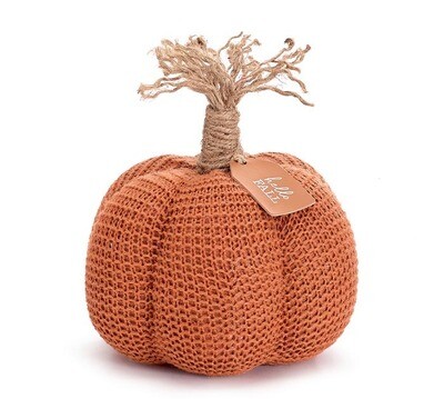 Hello Fall Orange Knit Pumpkin
