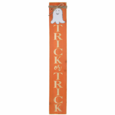 Ghost Vertical Trick Or Treat Sign
