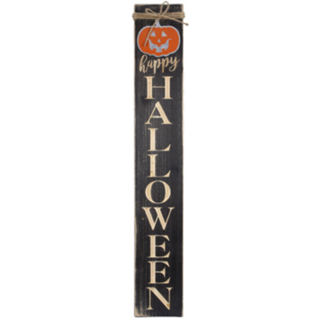 Happy Halloween Pumpkin Vertical Sign