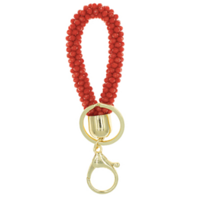 Red Stretchy Beaded Key Chain