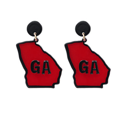 Red & Black GA State Earrings