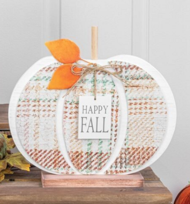 Happy Fall Plaid Pumpkin