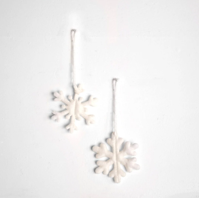 White Cotton Snowflake Ornament