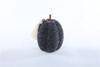 Beaded Charcoal Knit Pumpkin