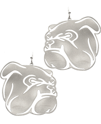 Silver Side Bulldog Earrings