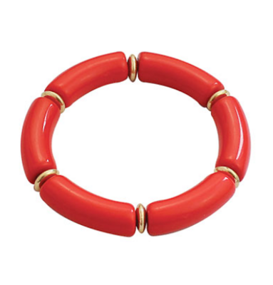 Red & Gold Tube Bracelet