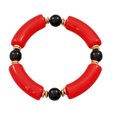 Red & Black Tube Bracelet