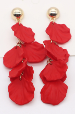 Red Petal Earrings