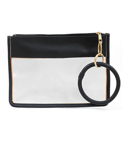 Clear Black Keychain Pouch