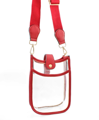 Clear Red Rectangle Crossbody