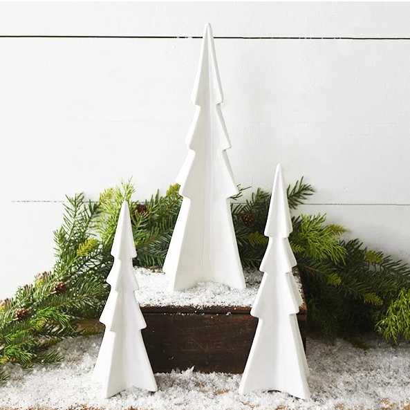 Sm White Ceramic Holiday Tree