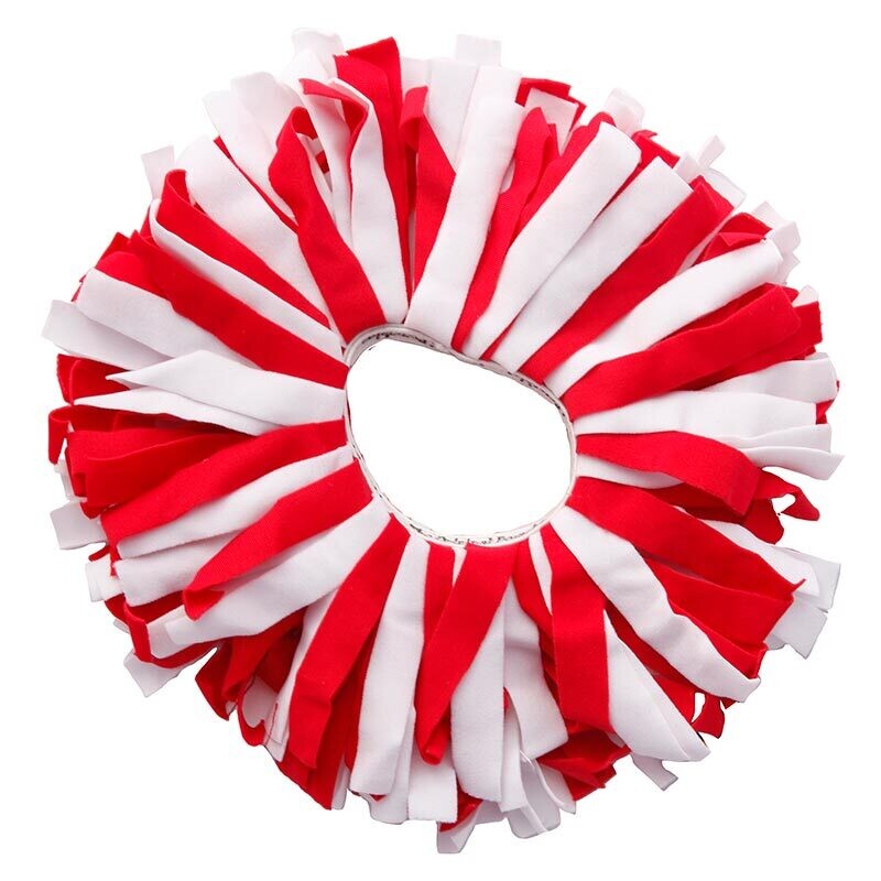 Red & White Pom Scrunchie